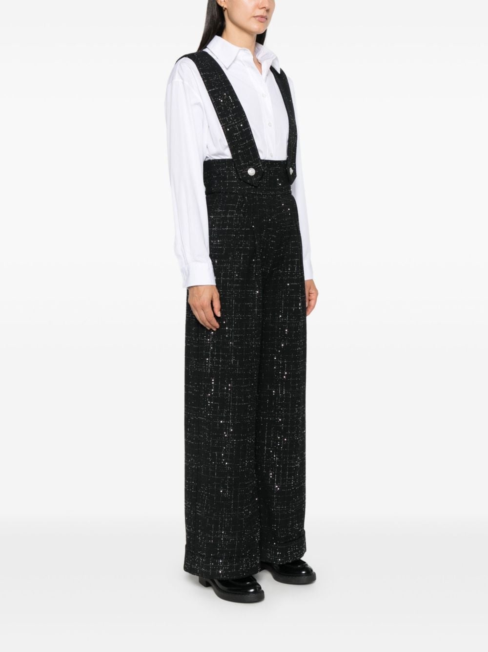 sequin-detailing overalls - 3