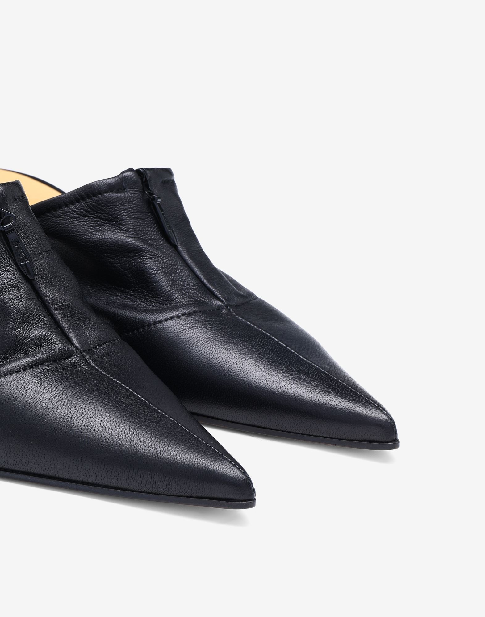 Zip leather mules - 5