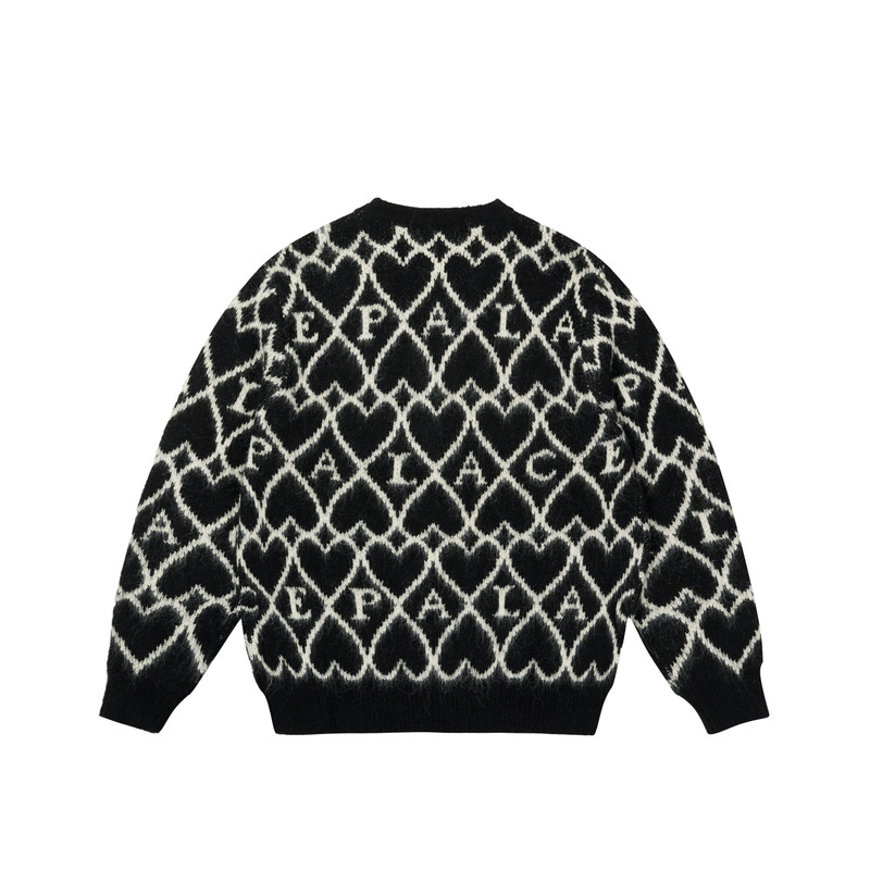 PALACE HAIRY HEART KNIT BLACK outlook