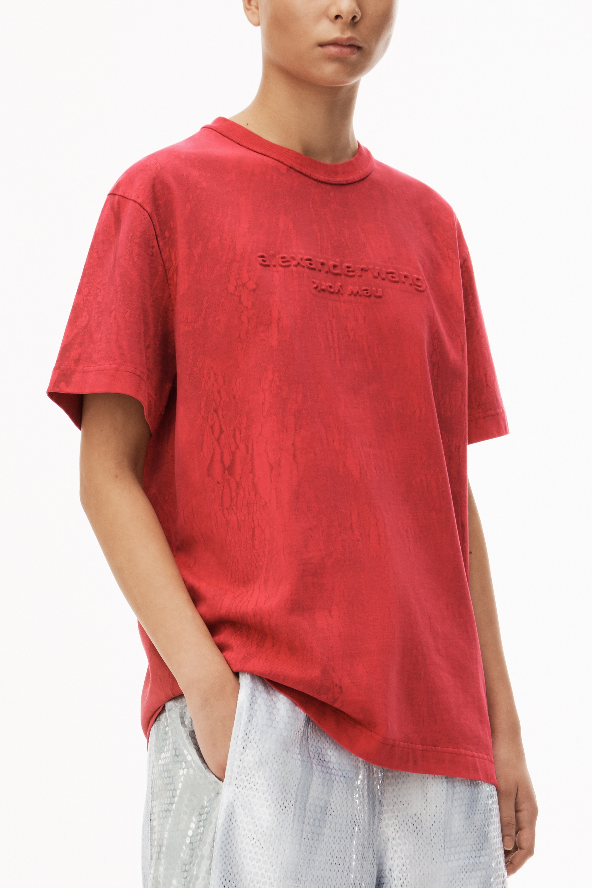 PLASTER DYED LOGO TEE IN COMPACT JERSEY - 3