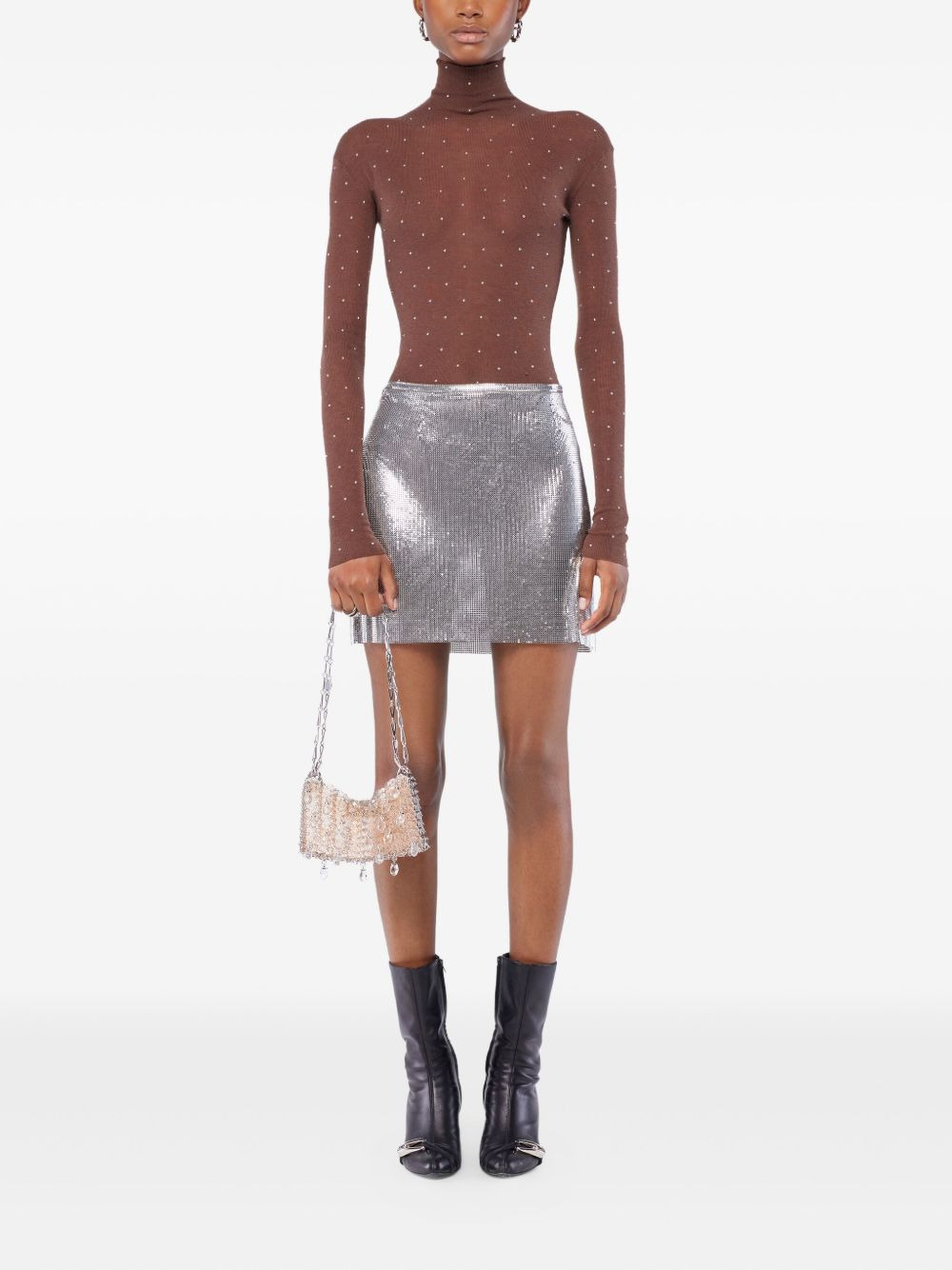 embellished-details turtleneck top - 2