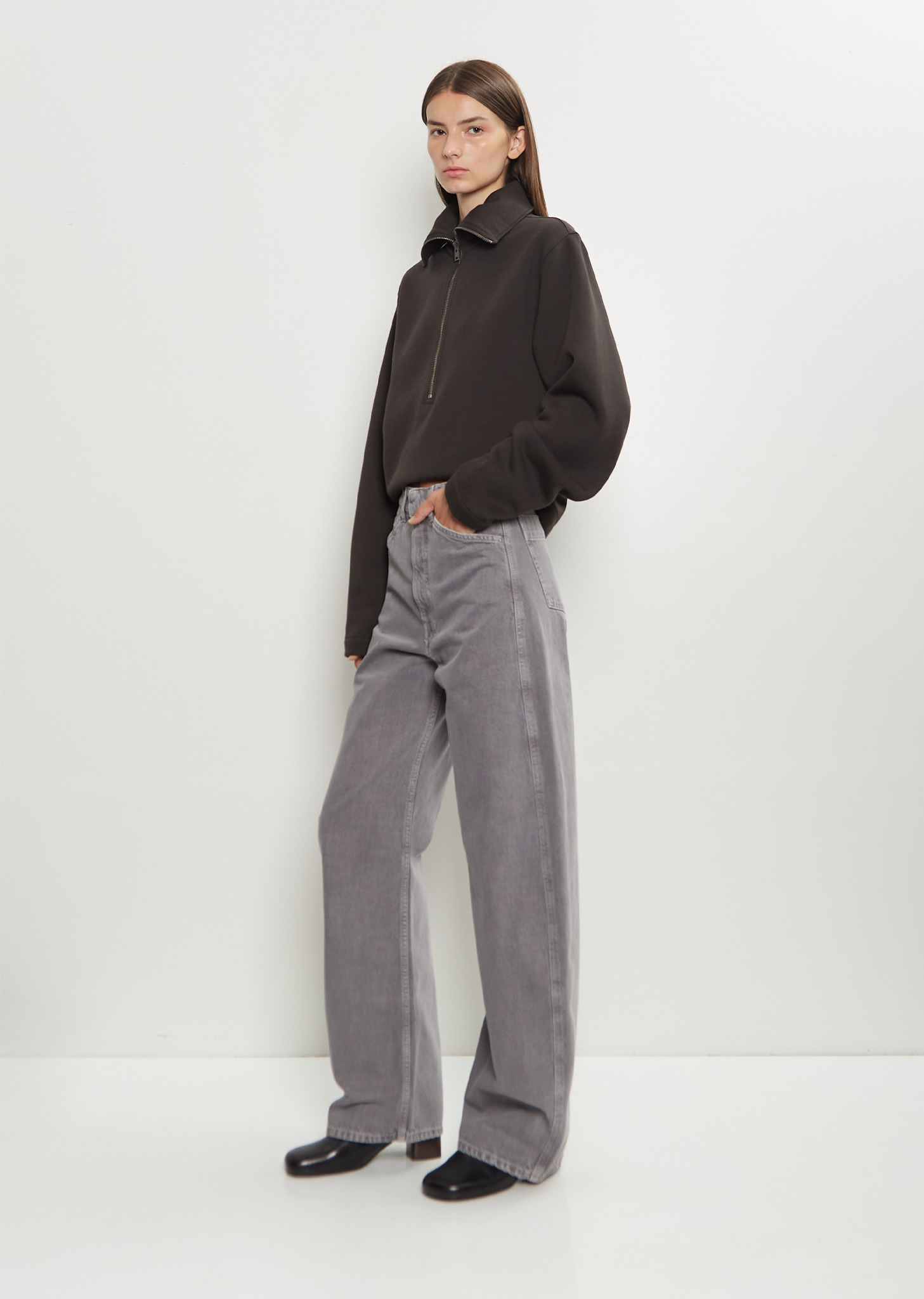 High Waisted Curved Pants - 4