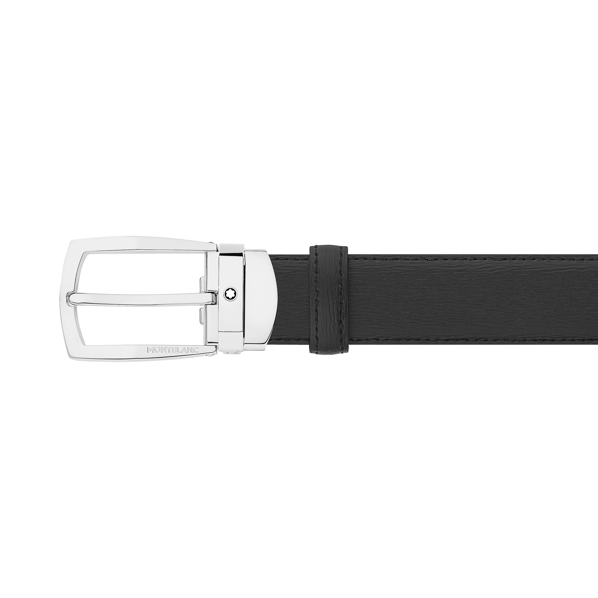 Black 30 mm leather belt - 3