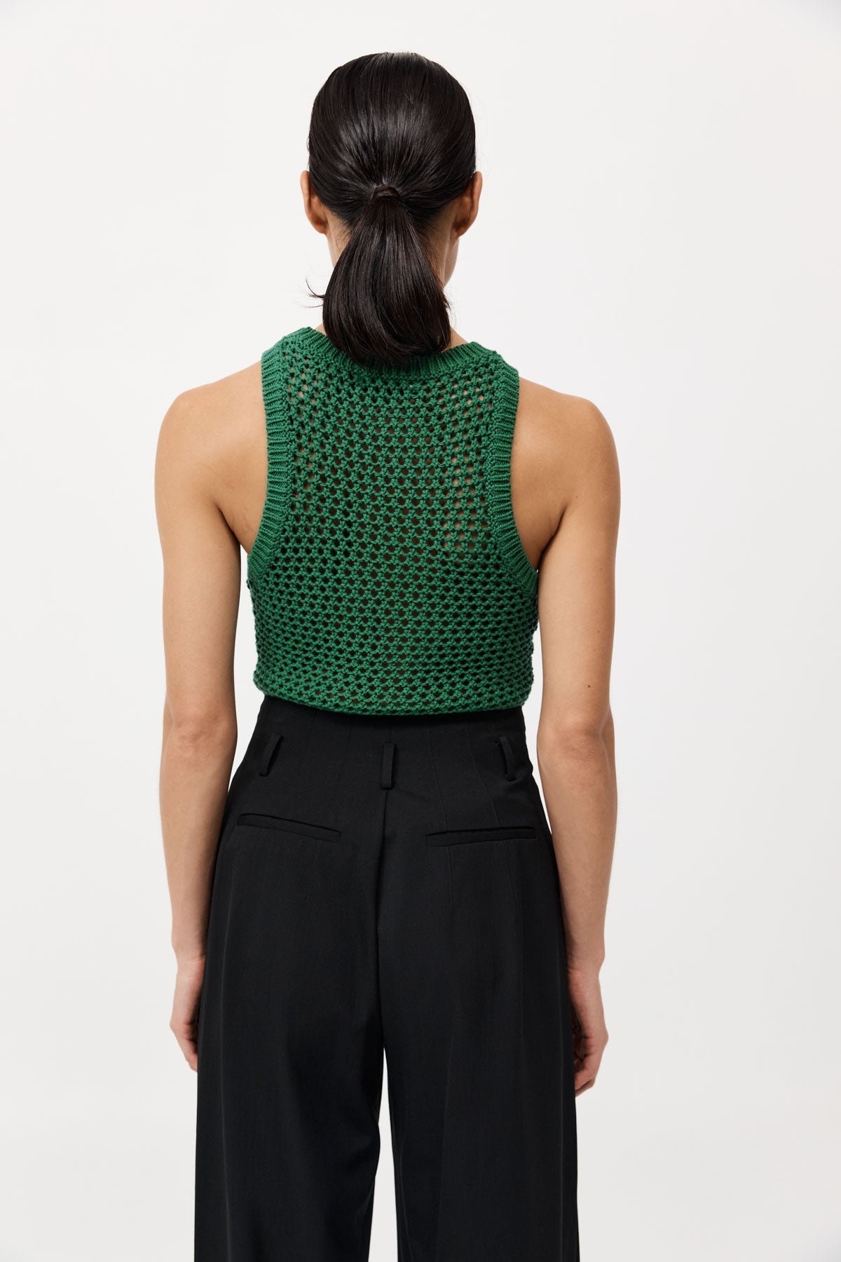 Cotton Crochet Tank - Verde - 4