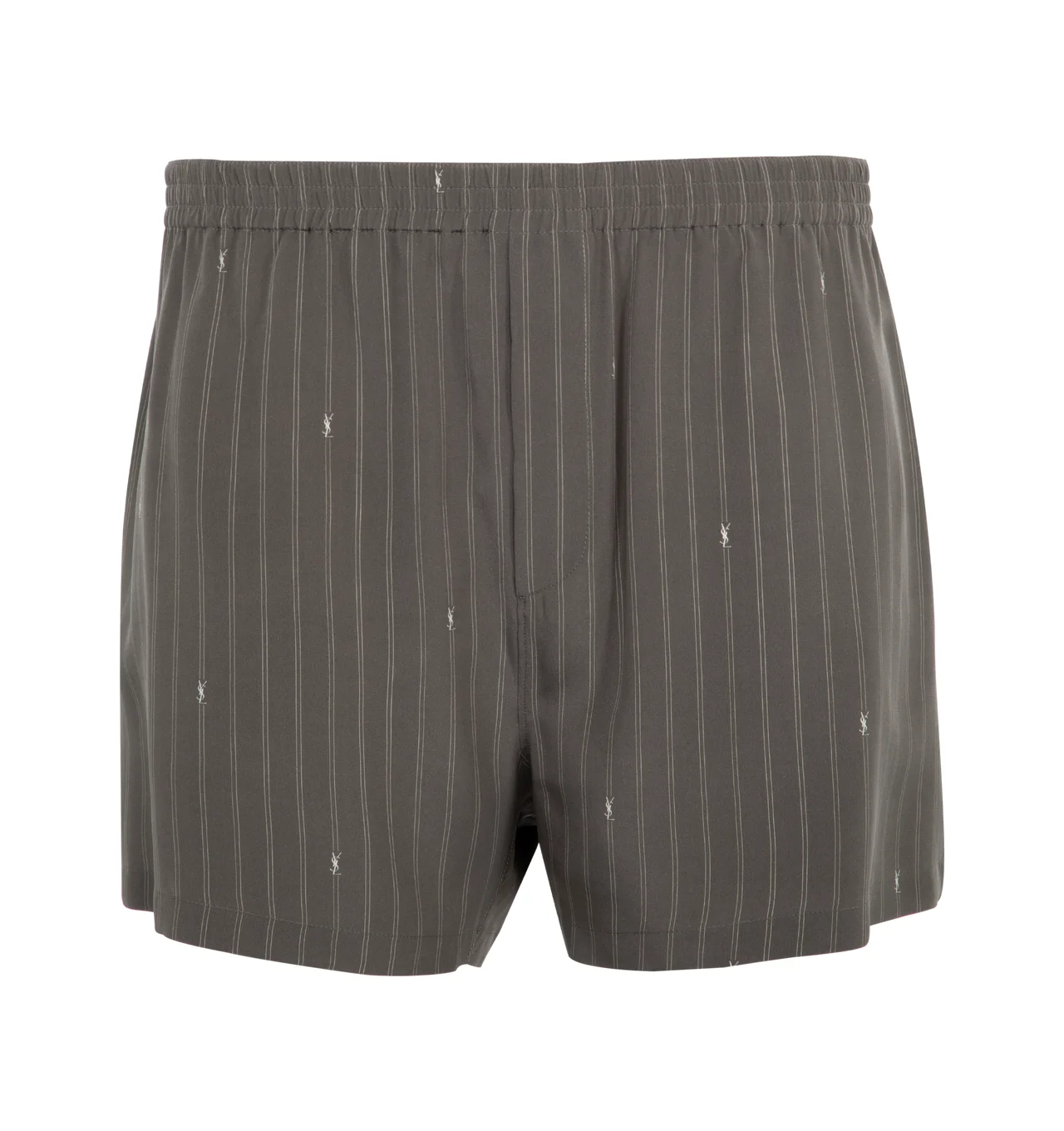 STRIPED SILK DE CHINE SHORTS - 1