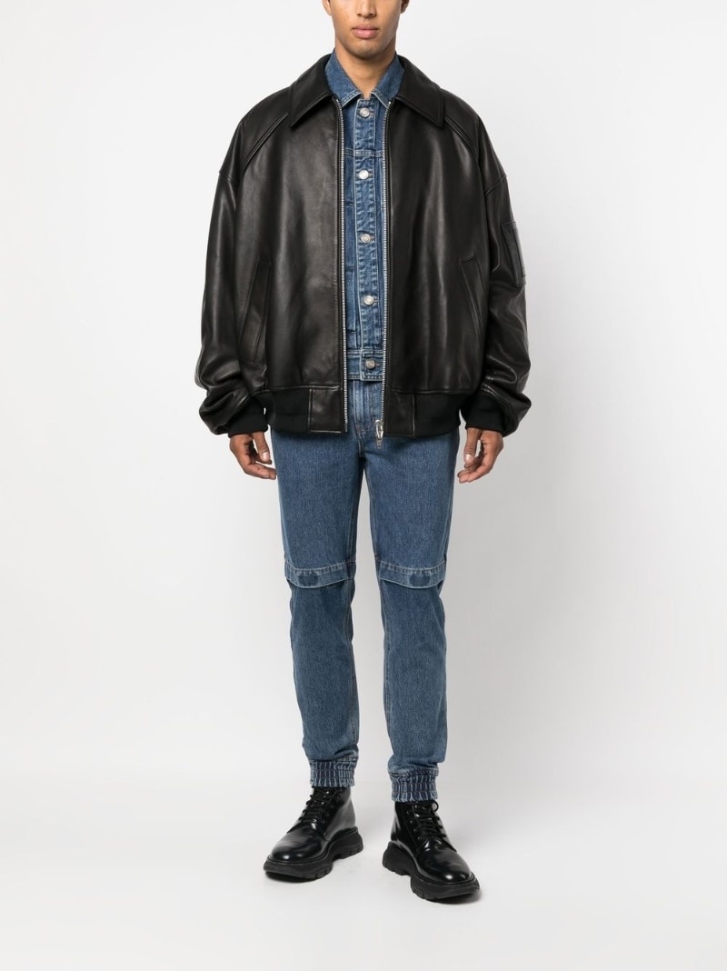 knee-detail elasticated-ankle jeans - 2