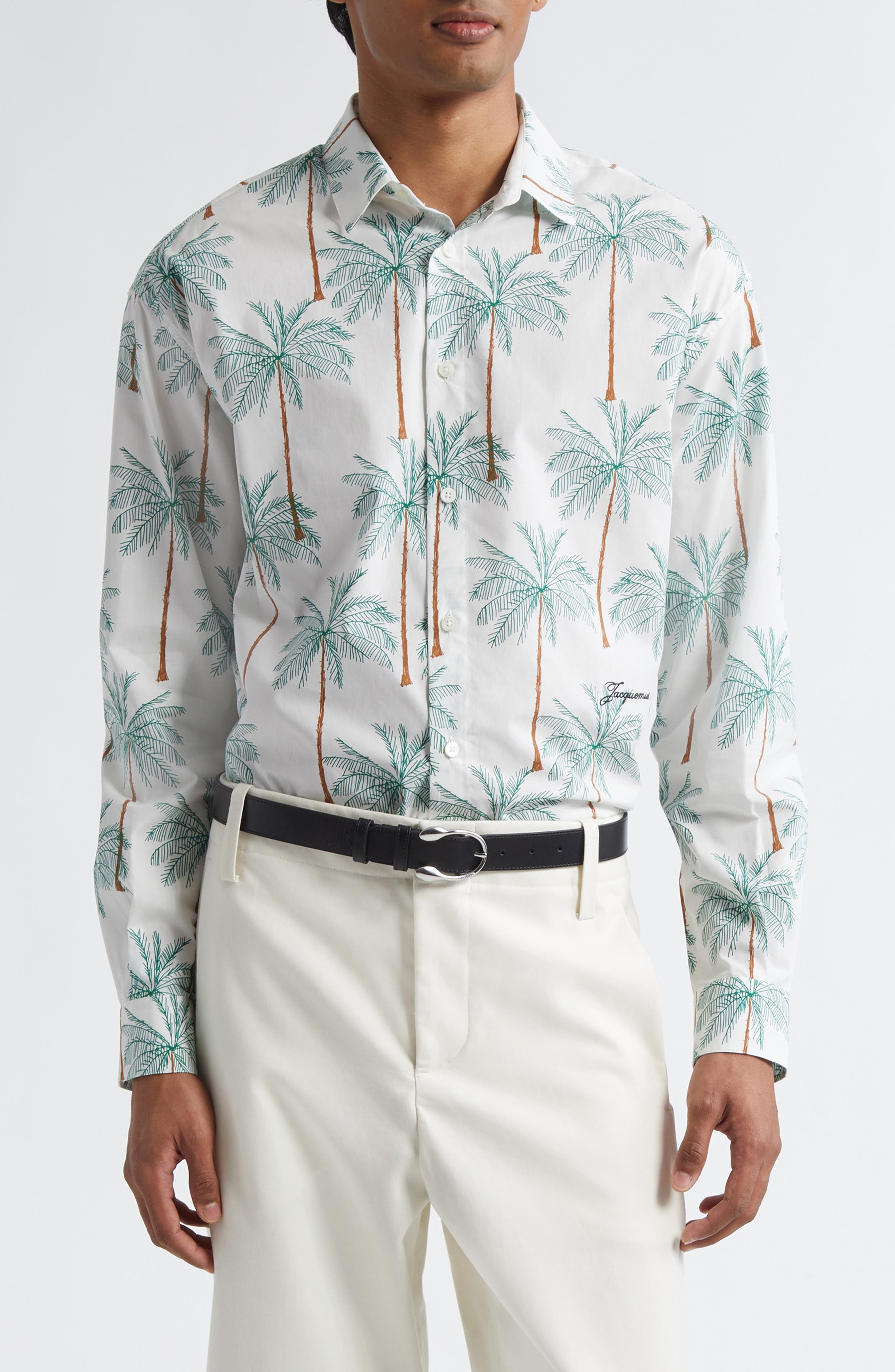Jacquemus La Chemise Simon Button-Up Shirt in Print Palmtrees Drawing 9By at Nordstrom - 1