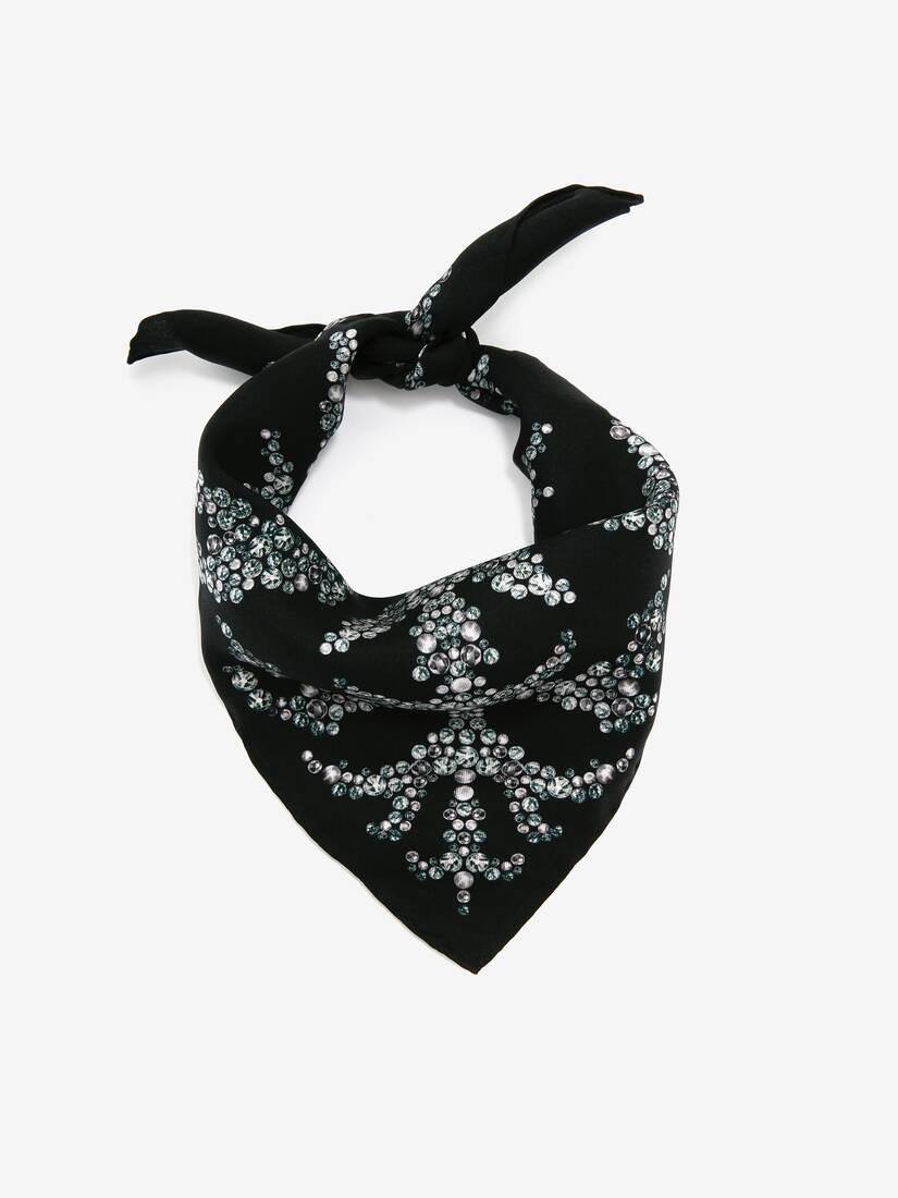 Women's Crystal Spine Scarf in Black/medium Grey - 2