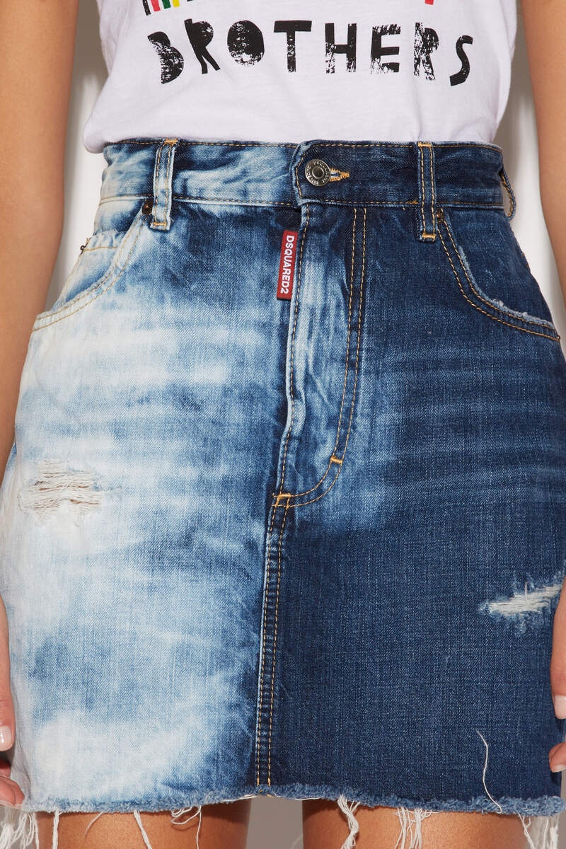 MEDIUM NIGHT & DAY WASH DENIM MINI SKIRT - 3