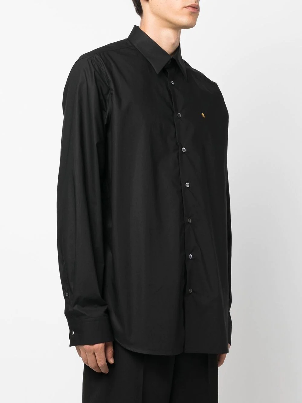 logo-embroidered long-sleeve shirt - 4