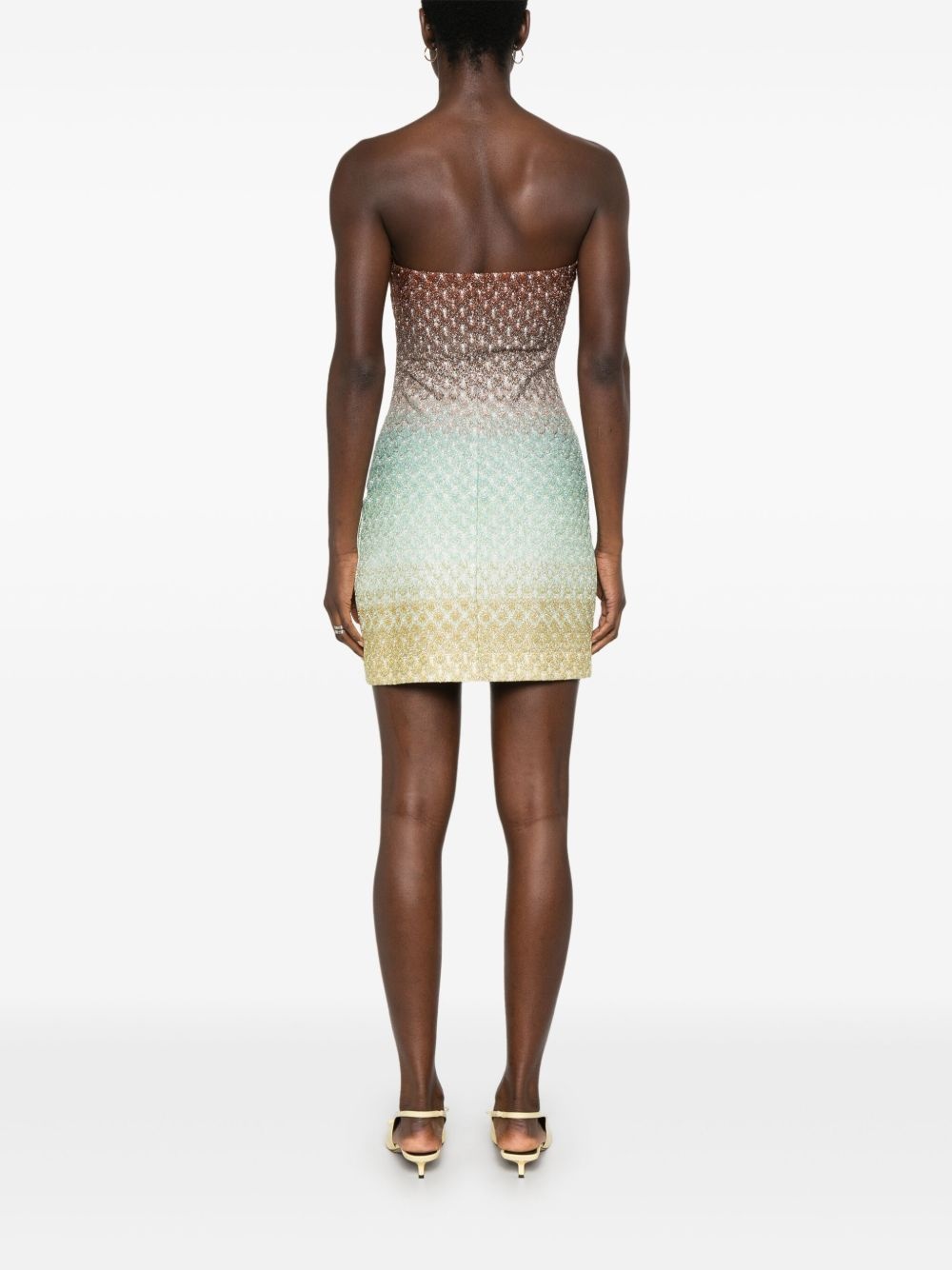 metallic-threading mini dress - 4