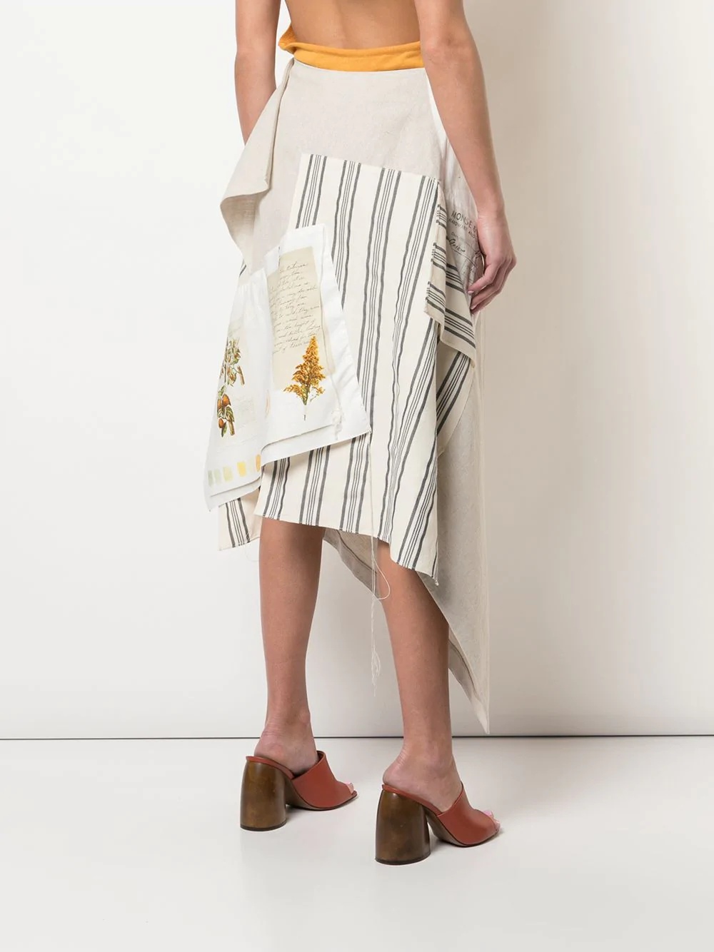 patchwork asymmetric skirt - 4