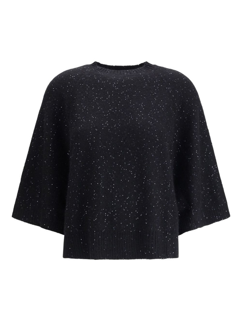 sequin-embellishment ribbed sweater 1