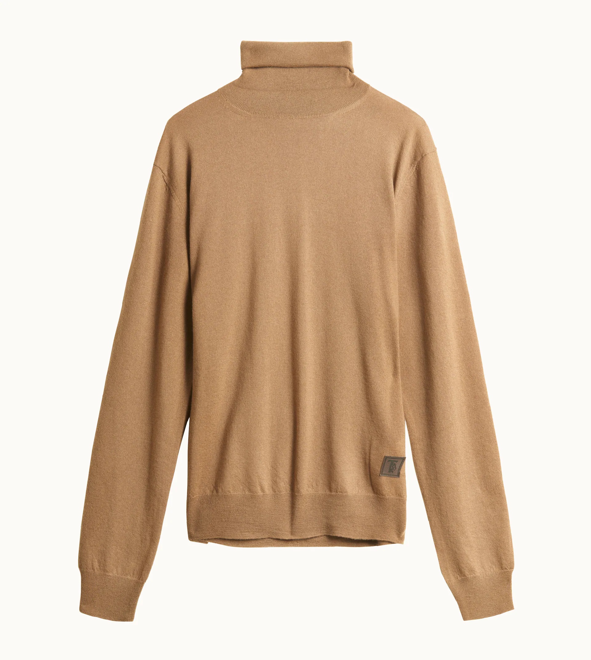 HIGH NECK JUMPER IN CASHMERE - BEIGE - 1