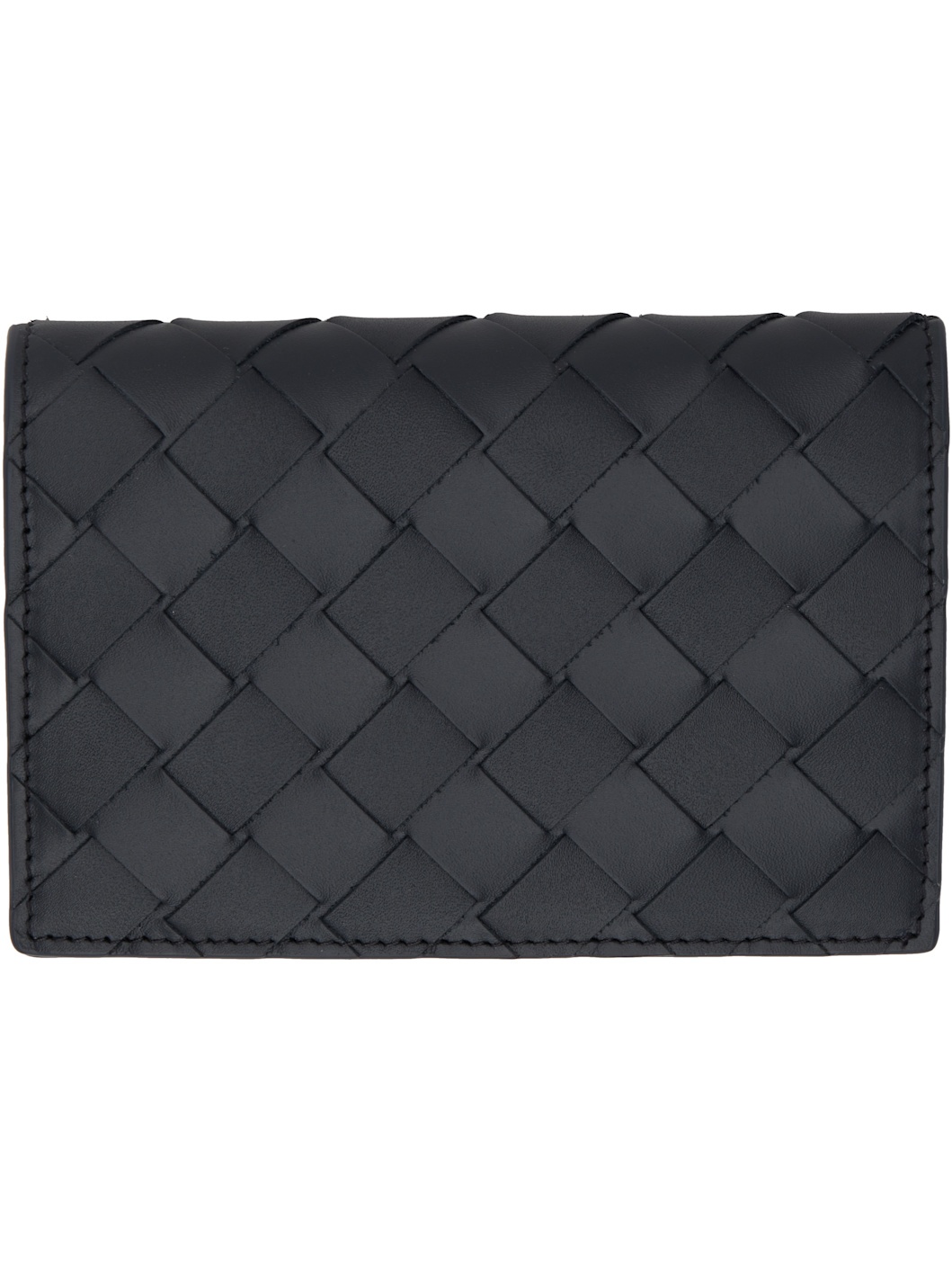 Black Intrecciato Passport Holder - 2