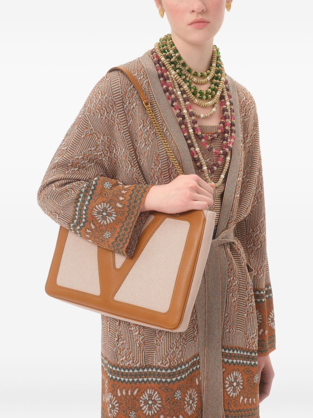 lurex jacquard cardigan - 6