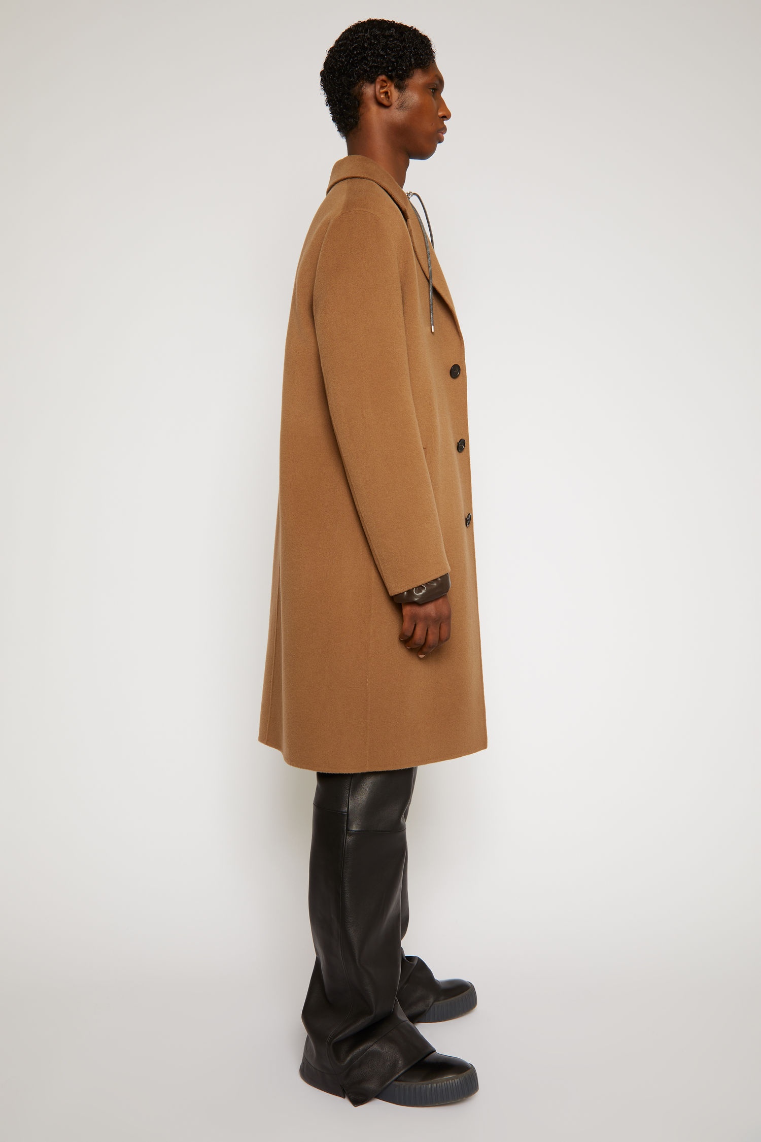 Double-faced wool coat light camel - 3