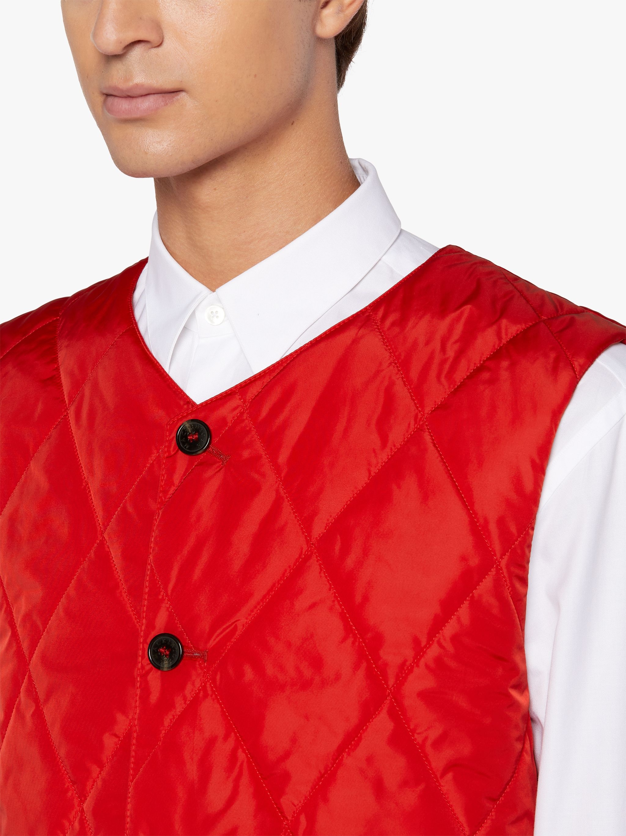 HIG RED QUILTED NYLON LINER VEST | GQM-204 - 5