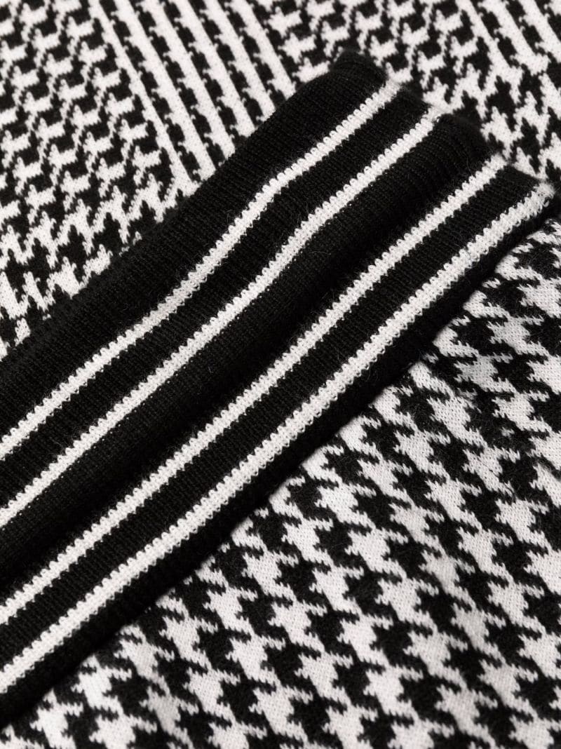 houndstooth print track pants - 6