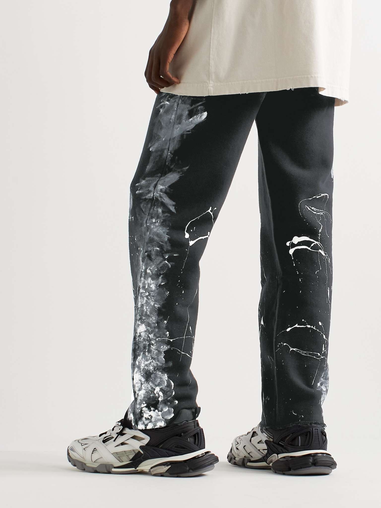 Painted Distressed Cotton-Jersey Sweatpants - 4