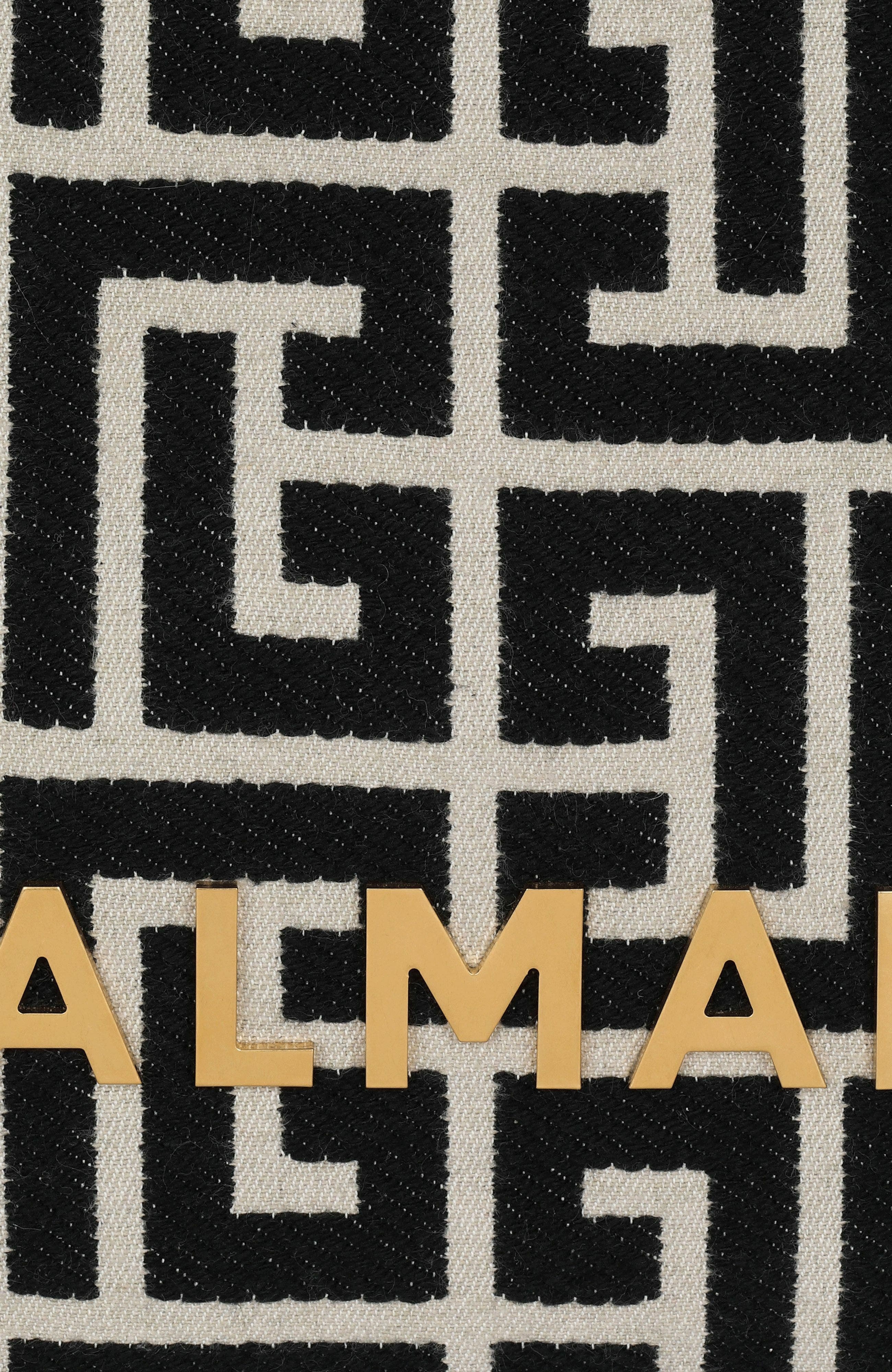 Balmain 1945 Soft PB-monogrammed jacquard canvas tote bag in Black at Nordstrom - 7