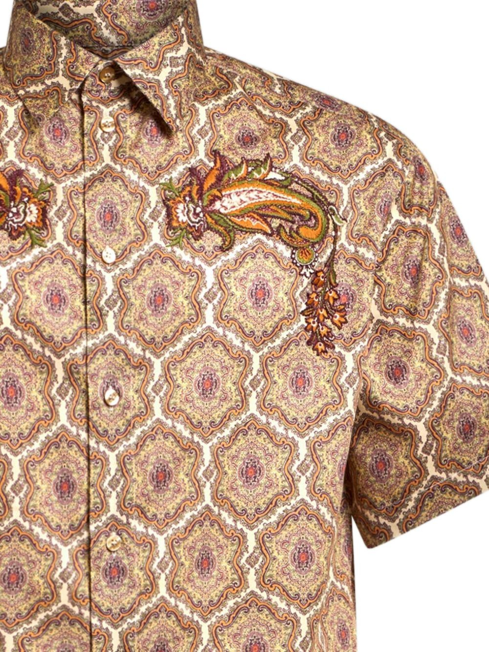 paisley-embroidered geometric-pattern shirt - 2