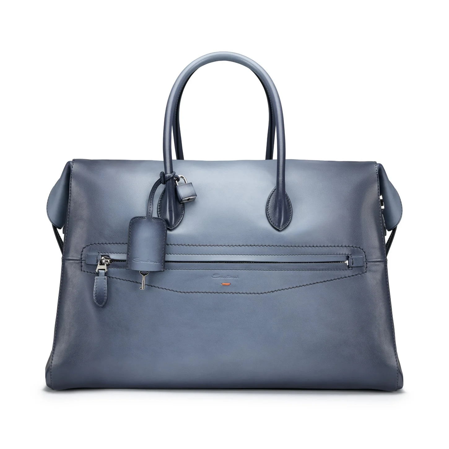 Light blue leather weekend bag - 1