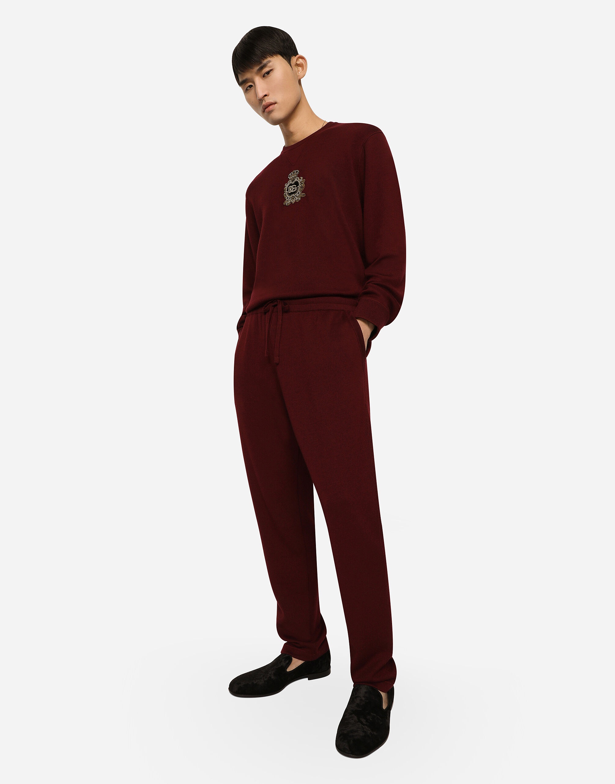 Wool and cashmere knit jogging pants - 4