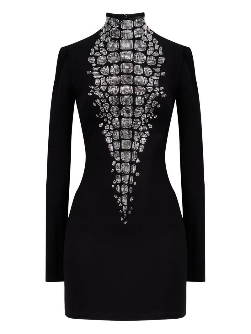 croc-effect mini dress 1