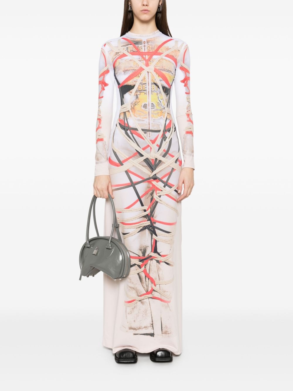 trompe l'oeil-print maxi dress - 2