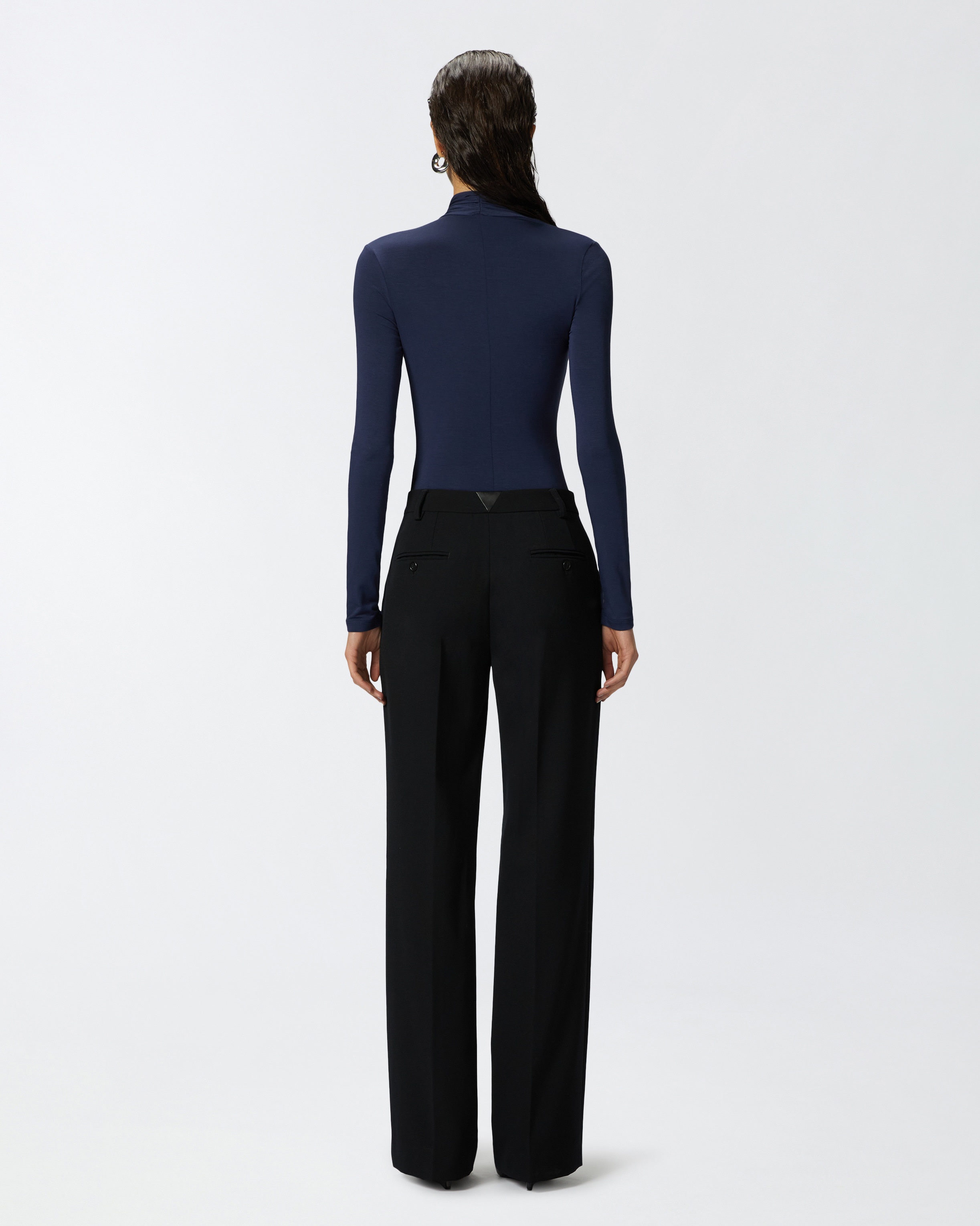 TAILORED WIDE-LEG TWILL TROUSERS - 4