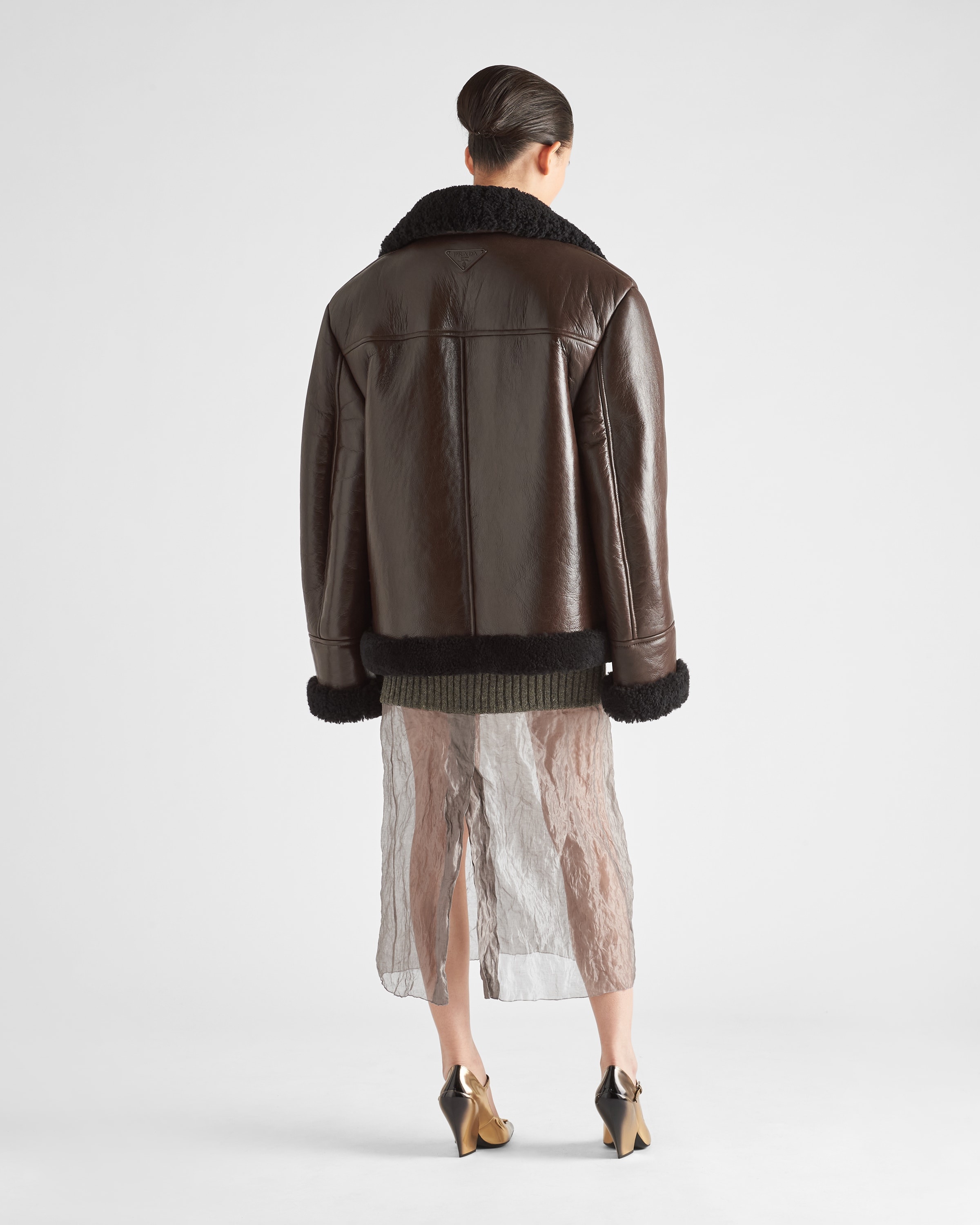 Oversized shearling jacket - 5