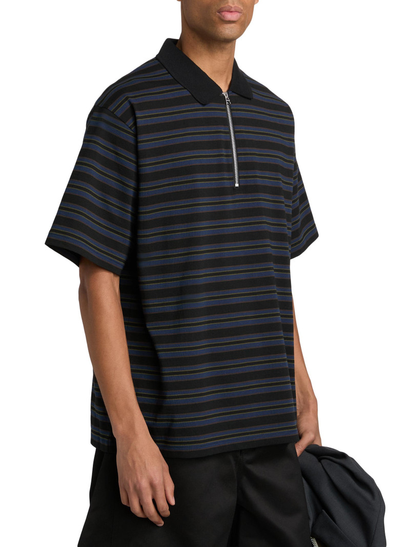 Men's Striped Polo Shirt - Black Navy 4