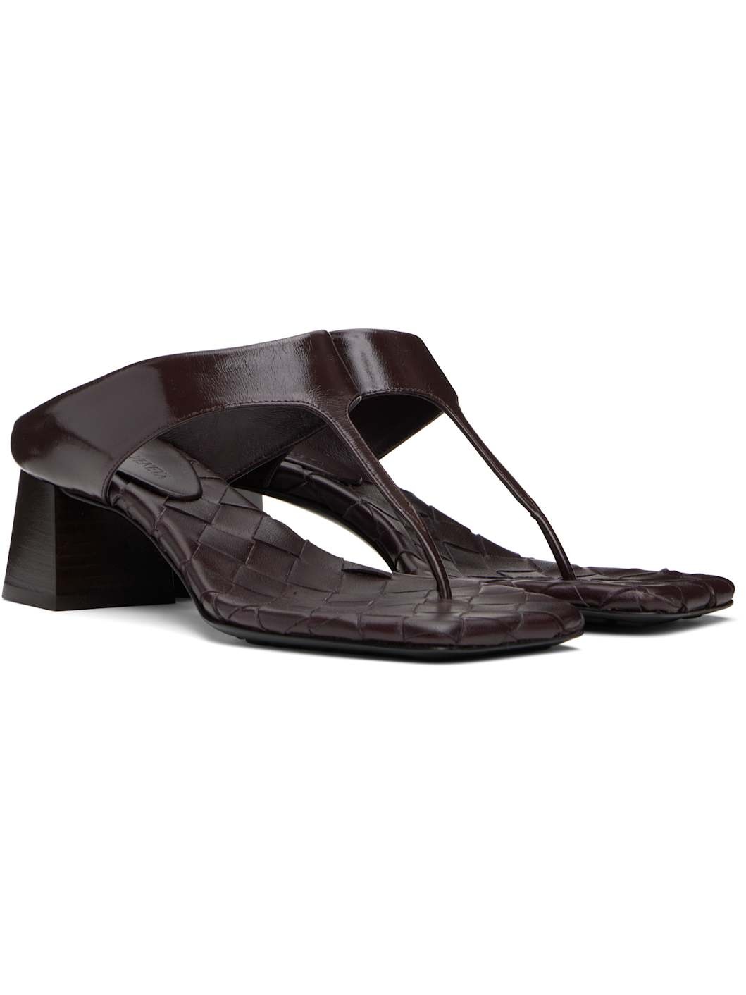 Burgundy Marella Thong Heeled Sandals - 4