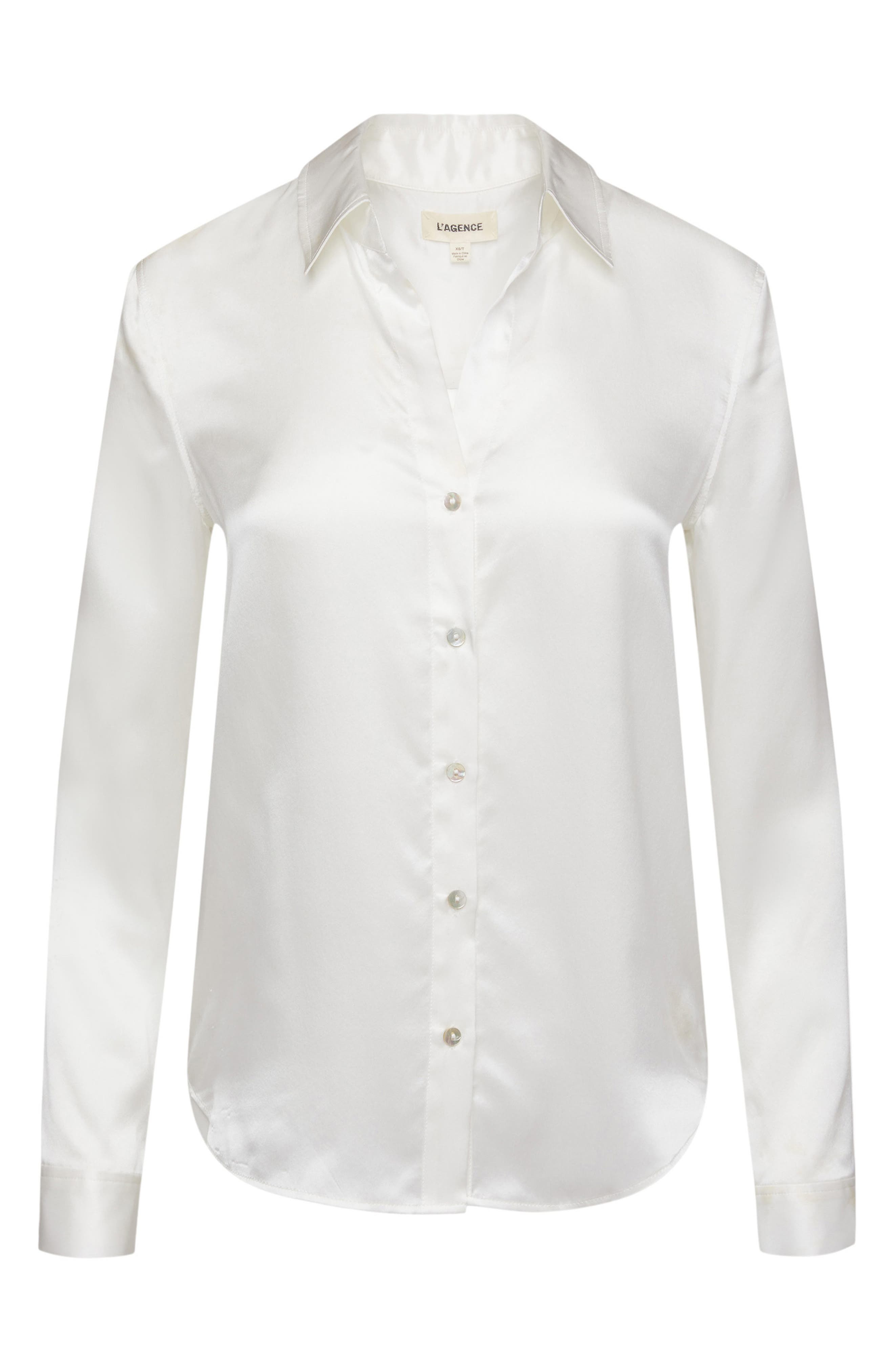 L'AGENCE Tyler Silk Blouse in Ivory at Nordstrom - 4