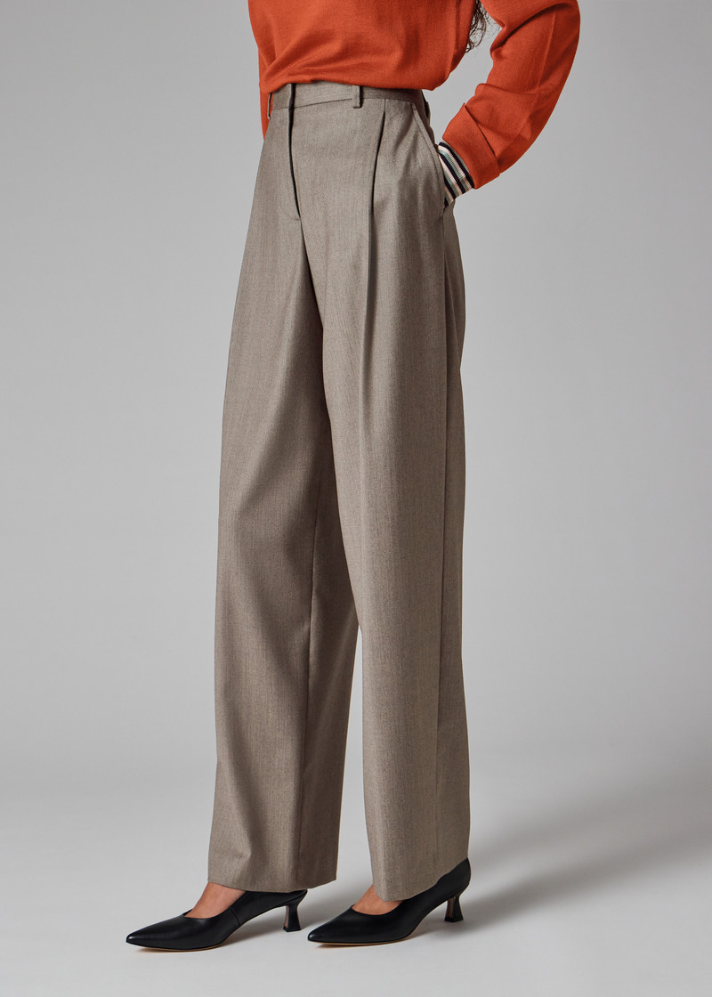 Women's Grey Flannel Wide-Leg Trousers 4