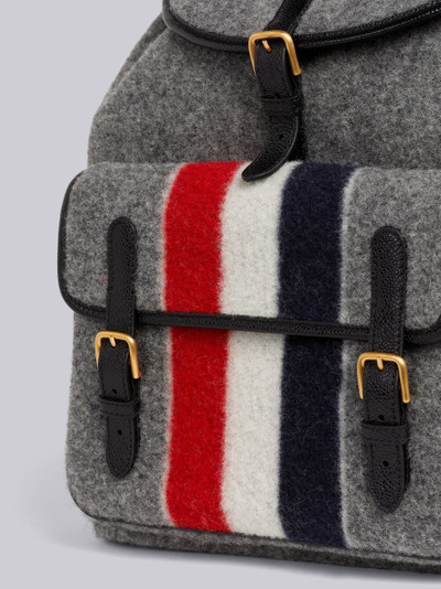Thom Browne Medium Grey Boiled Wool Stripe Hunting Backpack outlook