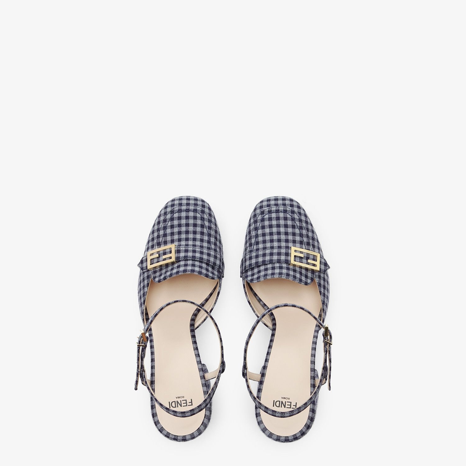 Gray check fabric Promenade loafers - 4