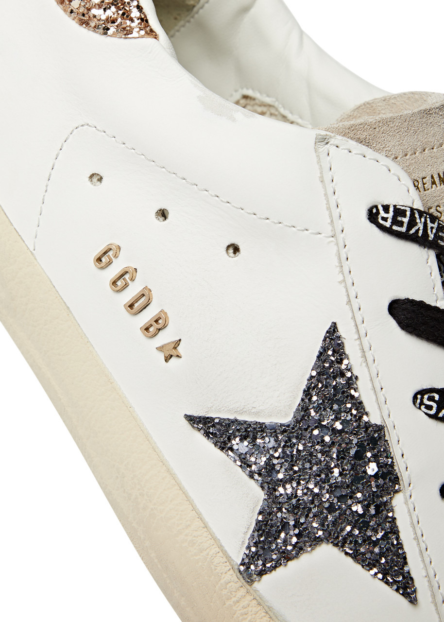Superstar glittered leather sneakers - 4