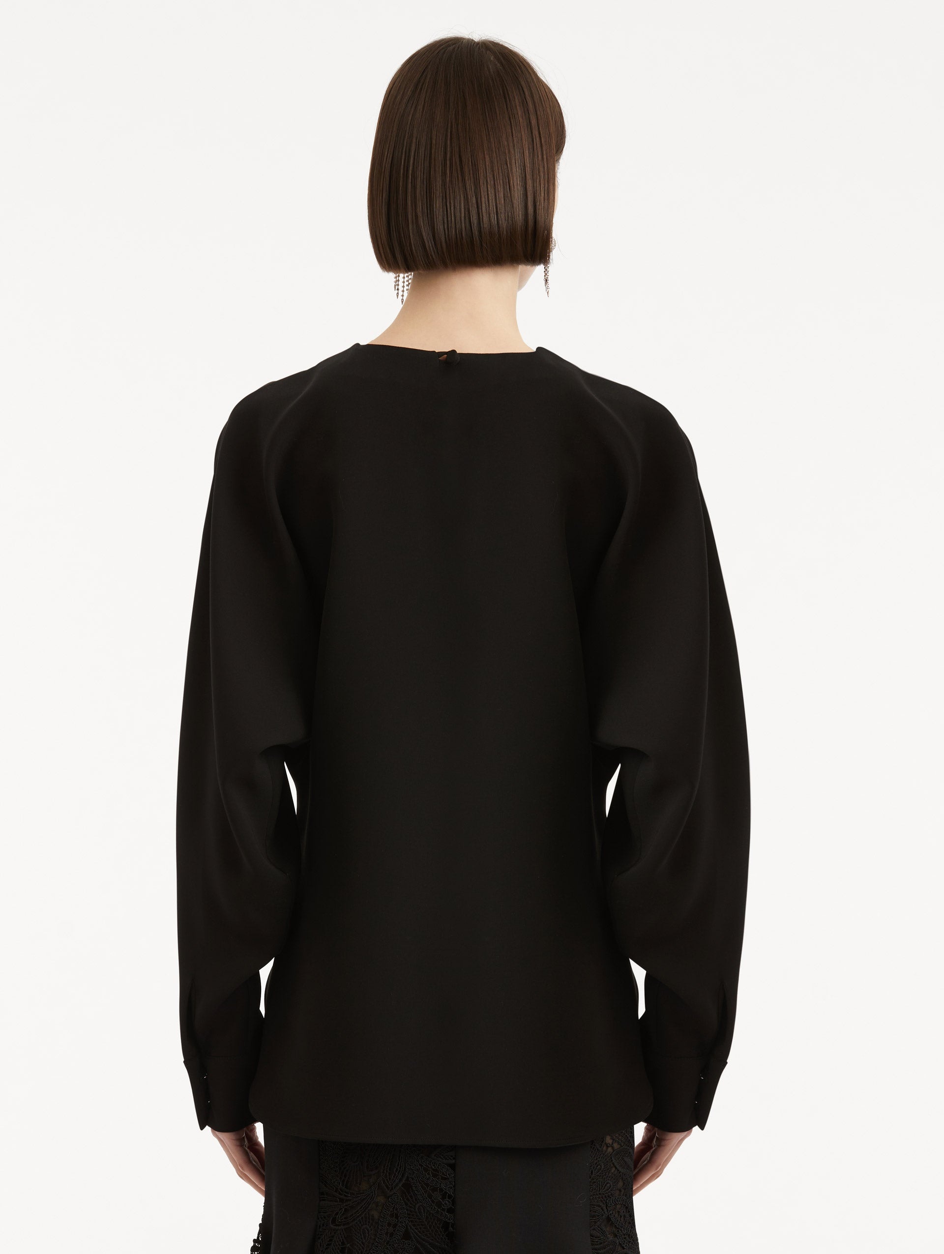 BUTTON-DETAILED GEORGETTE BLOUSE - 3