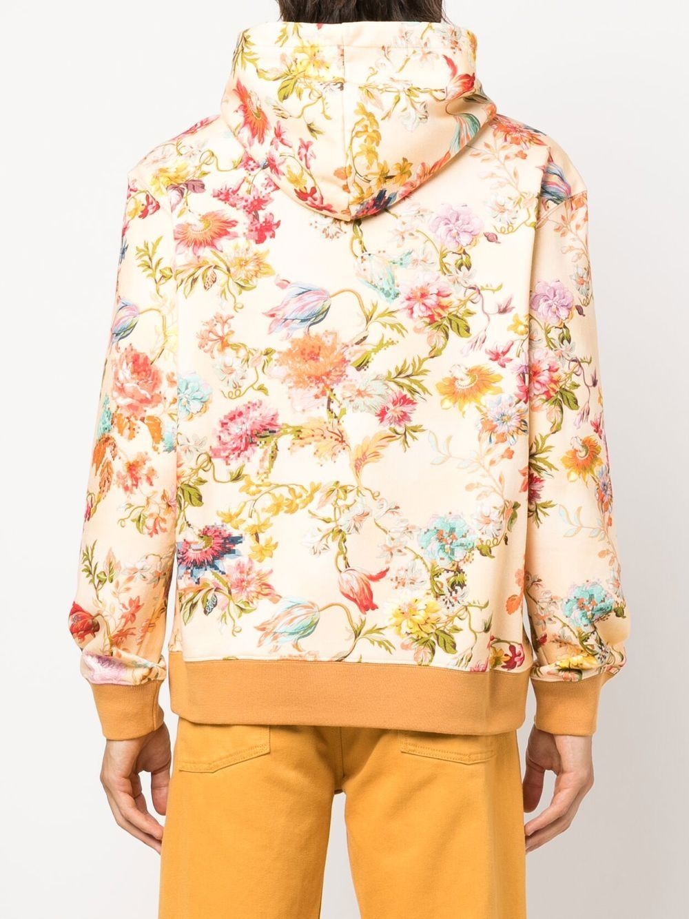 floral-print cotton hoodie - 4