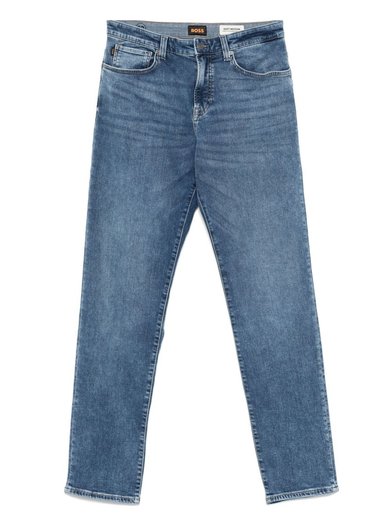 whiskering-effect jeans 1