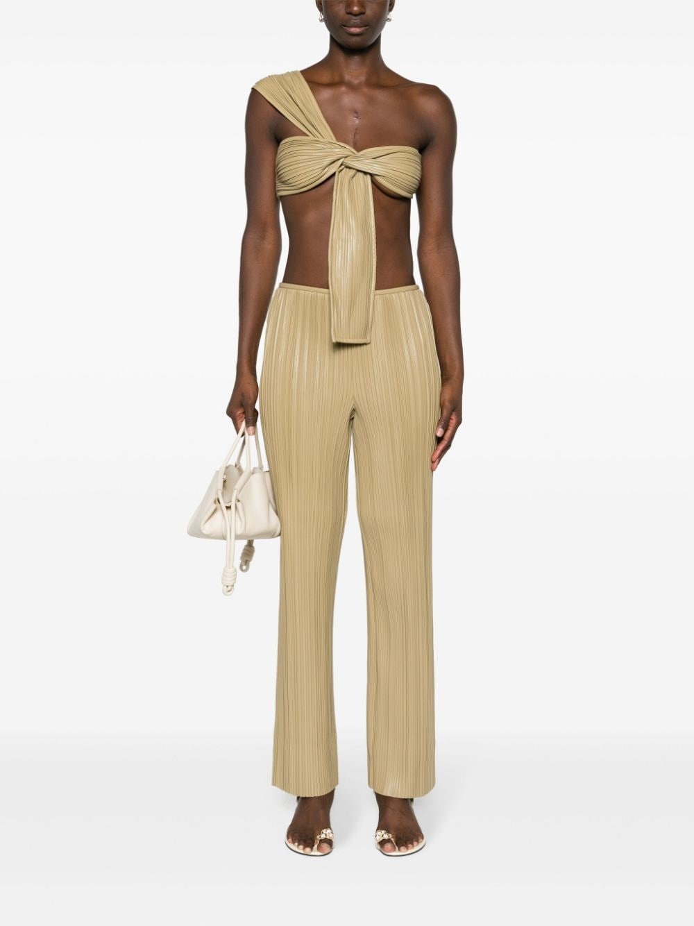 Emae pleated faux-leather trousers - 2