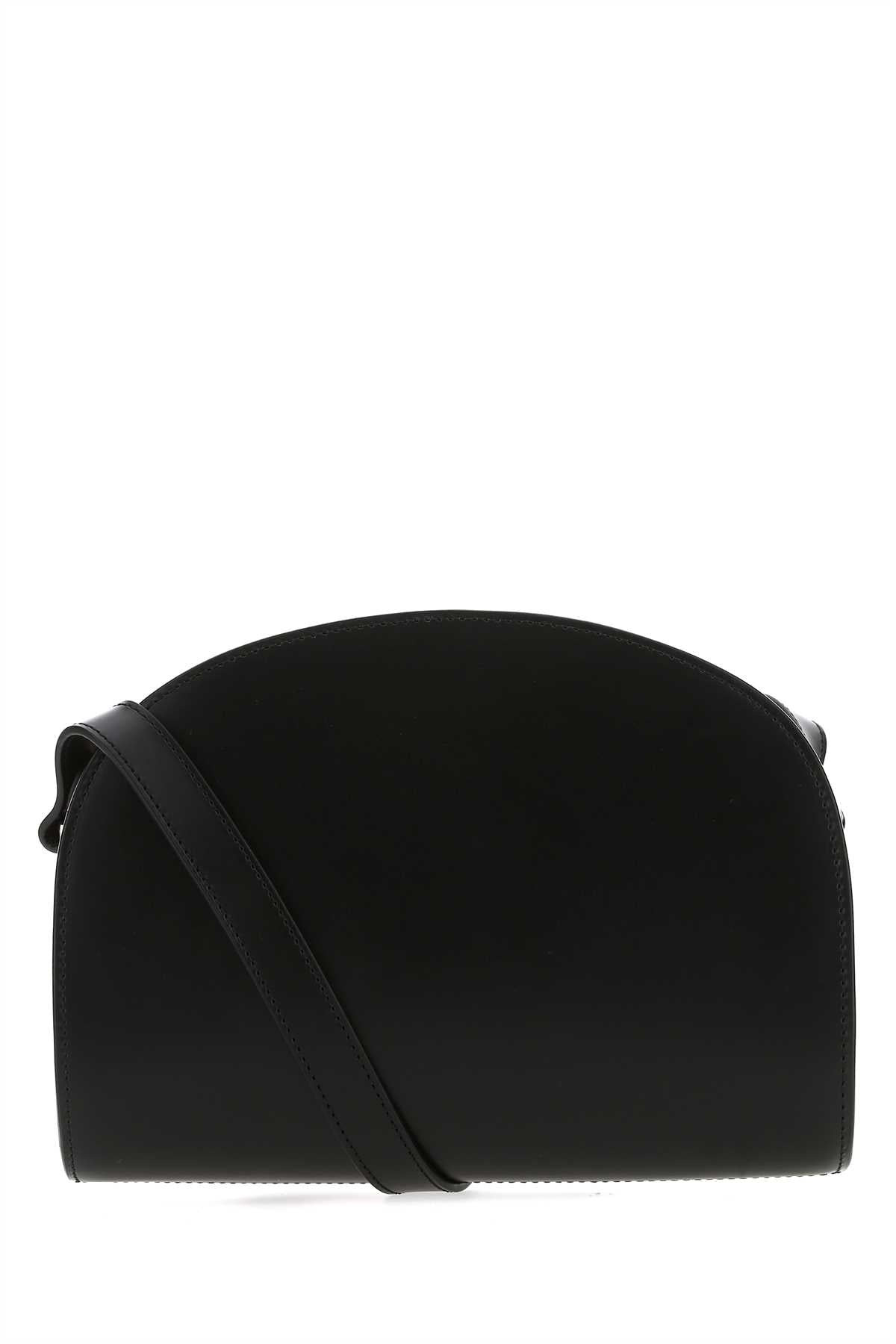A.P.C. Women Black Leather Demi Lune Shoulder Bag - 3