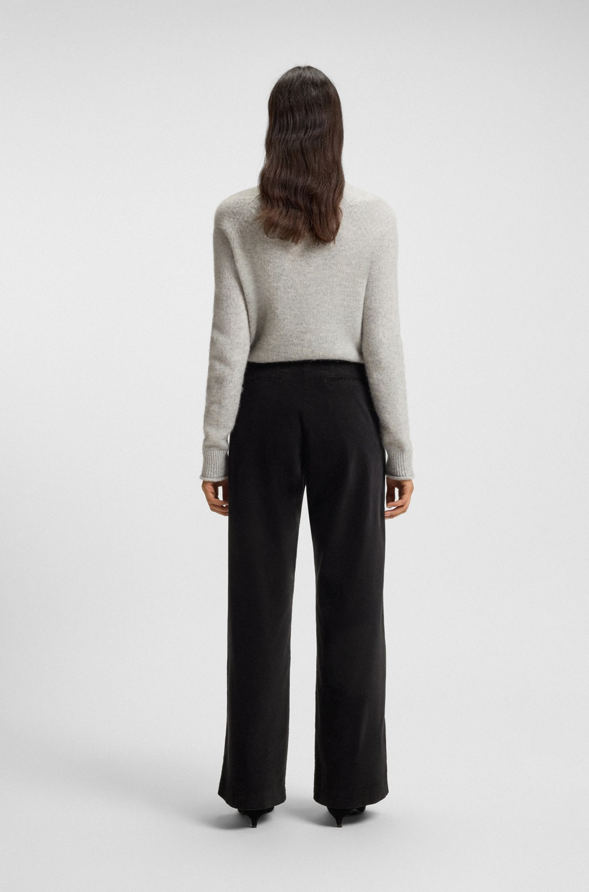 STRAIGHT-LEG TROUSERS IN STRETCH-COTTON VELVET - 4