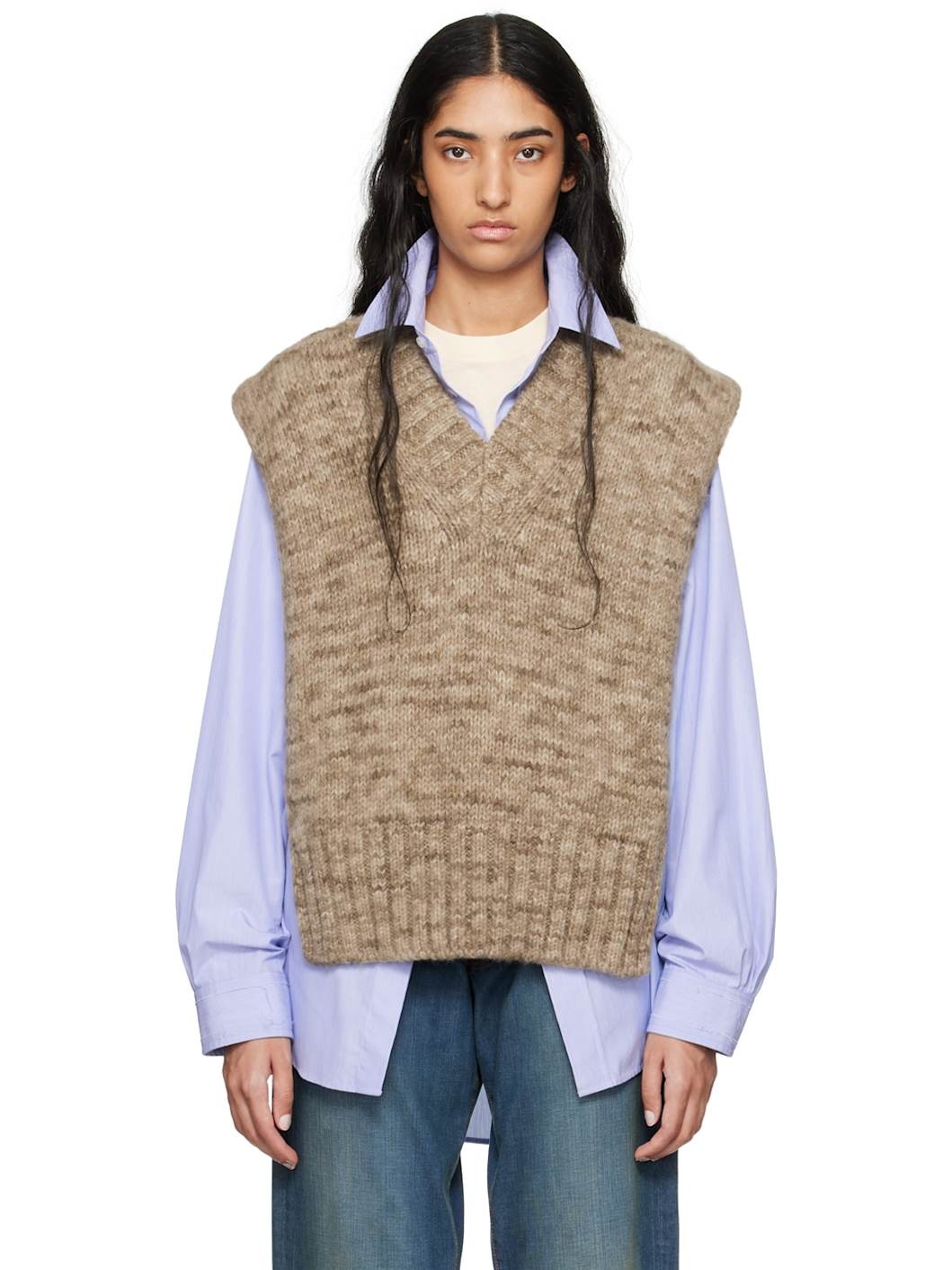 Beige Botanical Dye Vest - 1