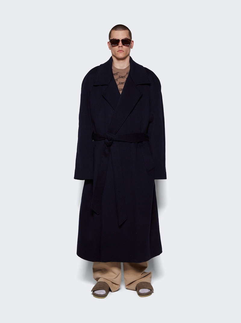 BALENCIAGA belted cashmere raglan coat outlook
