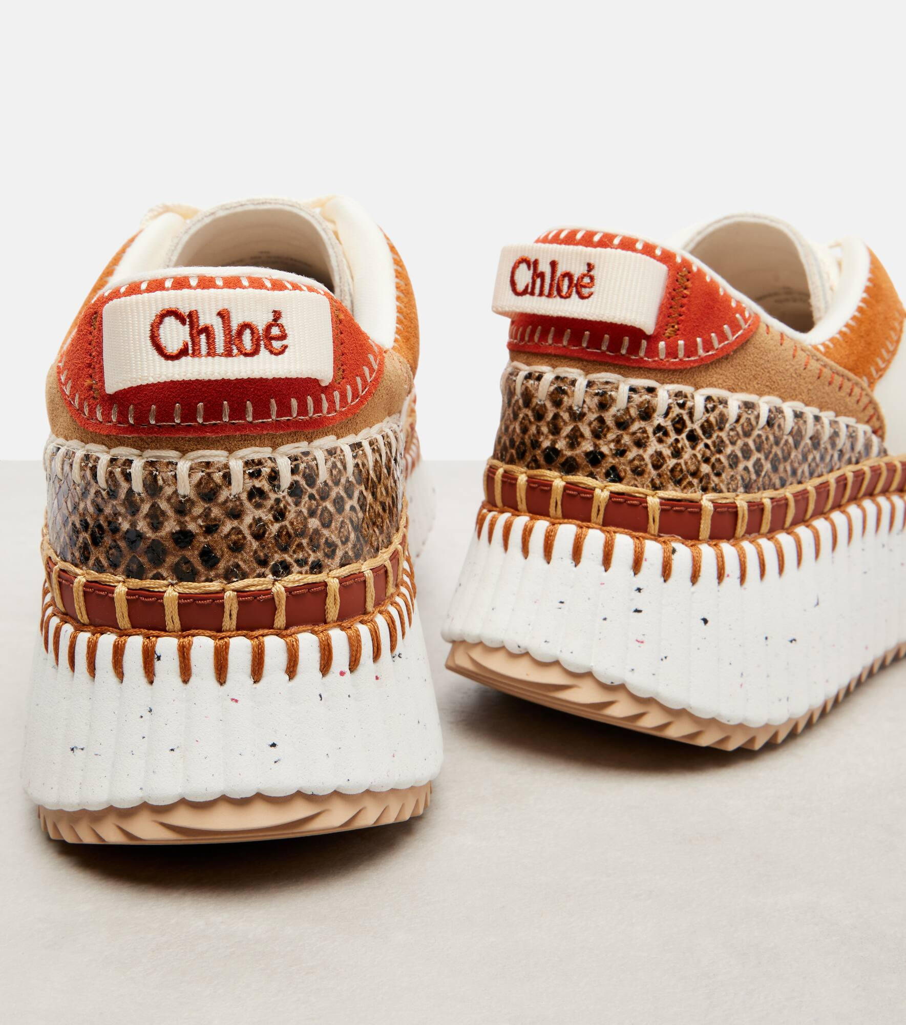 Nama suede-trimmed leather sneakers - 5