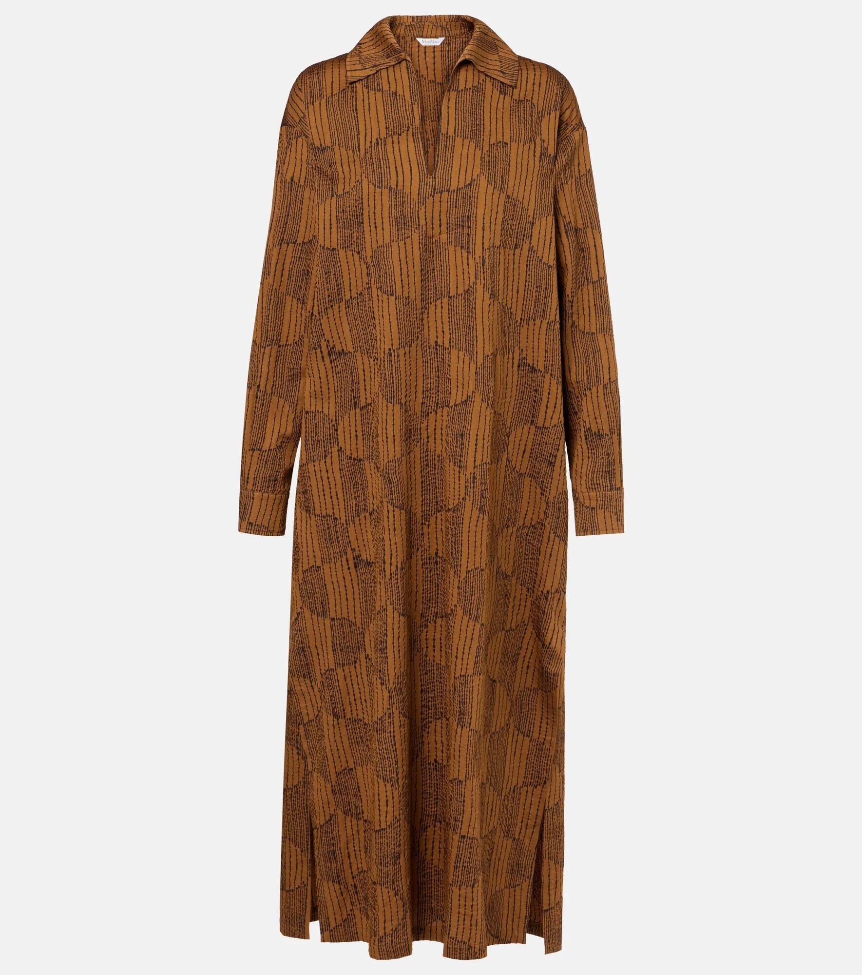 geometric-print shirt midi day dress - 1