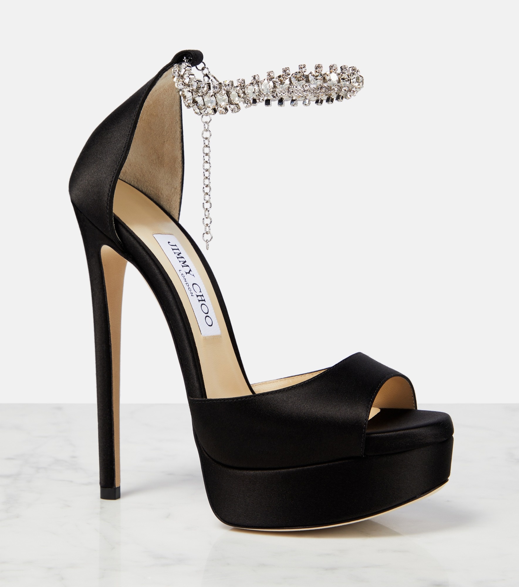 Max Bing 150 embellished satin platform sandals - 6